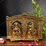 White Metal Golden Oxidized Ganesha Laxmi