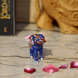 Meenakari Royal Blue Elephant I Hand-Enameled in Metal I Gift/Home Decor I Single I Living Room - Red - Vintage Gulley