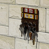 Warli Handpainted Recycled Wood Home Decorative Keychain Holder Key Hangers Key Stand & Wooden Hanging Key Holder for Wall (Multicolour), Pack of 1 - Vintage Gulley