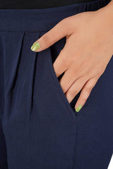 Women's Regular Fit Trousers Pant - Blue - Vintage Gulley