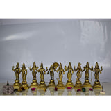 Brass Dashavatara Dasavatharam of Lord Vishnu Statues Ten Incarnations Avatars for Temple - Vintage Gulley