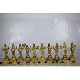 Brass Dashavatara Dasavatharam of Lord Vishnu Statues Ten Incarnations Avatars for Temple - Vintage Gulley