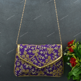 Rajasthani Embroidered Bag  - Purple