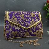 Rajasthani Embroidered Bag  - Purple