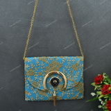 Rajasthani Embroidered Bag - Light Blue