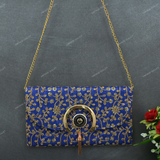 Clutch Hand Bag For Women - Blue