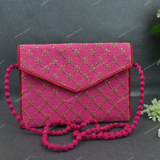 Rajasthani Zari Embroidered Bag - Pink