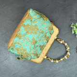 Rajasthani Embroidery Purse For Women - Light Blue