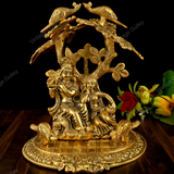 White Metal Golden Oxidized Radha Krishna