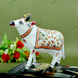 Meenakari Cow Royal White - 5 Inches