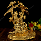 White Metal Golden Oxidized Radha Krishna