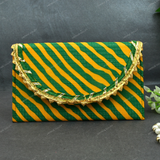 Ethnic Lehariya Envelope - Green