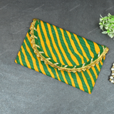 Ethnic Lehariya Envelope - Green