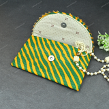 Ethnic Lehariya Envelope - Green