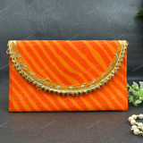 Ethnic Lehariya Envelope - Orange