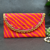 Ethnic Lehariya Envelope - Pink