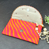 Ethnic Lehariya Envelope - Pink