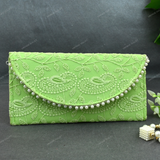 Ethnic Embroidered Envelope - Green