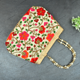 Rajasthani Embroidery Handbag For Women - Multicolor Flower