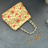 Rajasthani Embroidery Handbag For Women - Orange-Gold