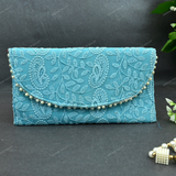 Ethnic Embroidered Envelope - Blue