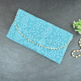 Ethnic Embroidered Envelope - Blue
