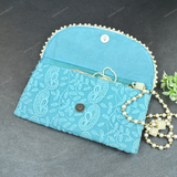 Ethnic Embroidered Envelope - Blue