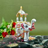 Metal Ambabari Meenakari Work Painted - 5 Inches - White