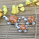 Metal Meenakari Tortoise for Home Decorative Showpiece (Orange) - Vintage Gulley