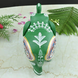 Wooden Hand-Painted Elephant with Warli Art Tribal Motif - Green - 6 Inches - Vintage Gulley
