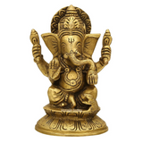 Brass Lord Blessing Ganesha|Ganpati Murti Decorative Showpiece Statue/ Idol & Figurine | Handmade - Vintage Gulley