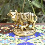 Brass Cow and Calf for Pooja and Home Decorative | Kaamdhenu