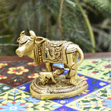 Brass Cow and Calf for Pooja and Home Decorative | Kaamdhenu
