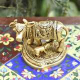 Brass Cow and Calf for Pooja and Home Decorative | Kaamdhenu