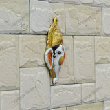 Metal Ganesha Face Wall Hanging  - Orange
