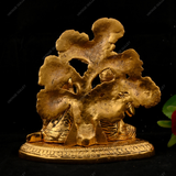 White Metal Radha Krishna Sitting Under Tree Statue