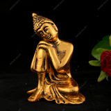 White Metal Golden Oxidized Resting Buddha