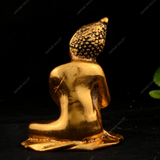 White Metal Golden Oxidized Resting Buddha