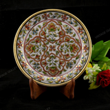 Marble 22 Carat Gold Foil Work Round Shape - 6 Inches