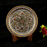 Marble 22 Carat Gold Foil Work Round Shape 5 Star - 6 Inches