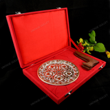 Marble 22 Carat Gold Foil Work Round Shape Flower Center - 6 Inches
