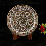 Marble 22 Carat Gold Foil Work Round Shape Flower Center - 6 Inches