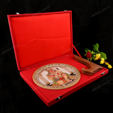 Marble 22 Carat Gold Foil Work Round Shape Hanuman - 6 Inches