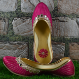 Women's Traditional Slip-On Mojari Jutti, Rajasthani Jutti - Vintage Gulley