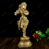 Brass Krishna Antique Standing Idol