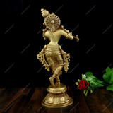 Brass Krishna Antique Standing Idol