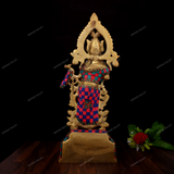 Brass Goddess Radha Stonework - 14 Inches