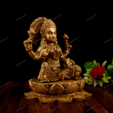 Brass Laxmi Sitting on a Lotus Flower