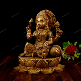 Brass Laxmi Sitting on a Lotus Flower