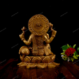 Brass Laxmi Sitting on a Lotus Flower